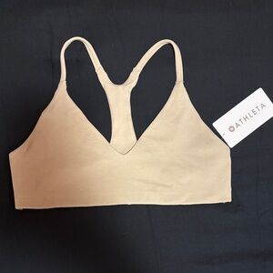 Athleta Women's Beige Sports Bra - Intuition